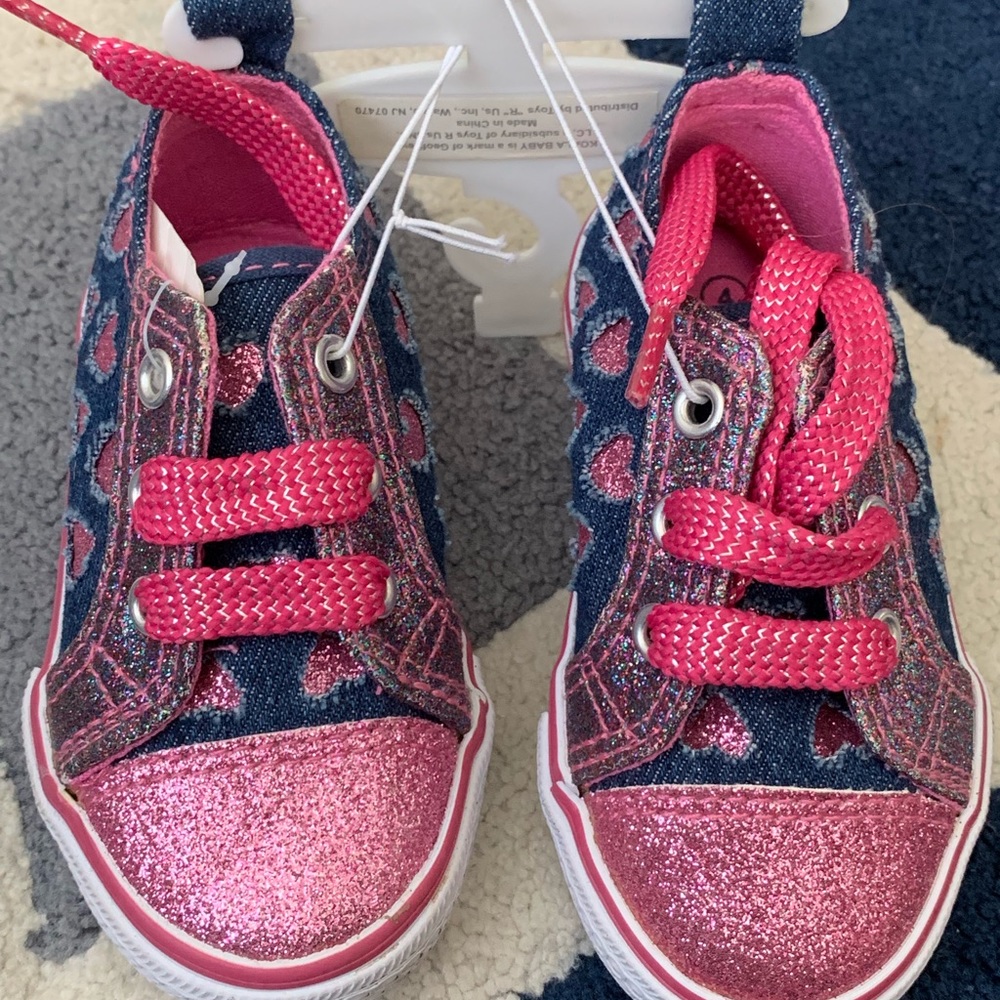 Pink and blue sparkly/glitter sneakers